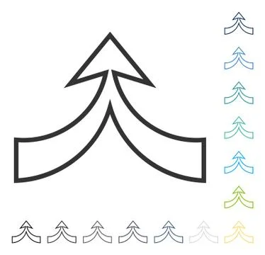 Unite Arrow Up Vector Icon Stock Illustration