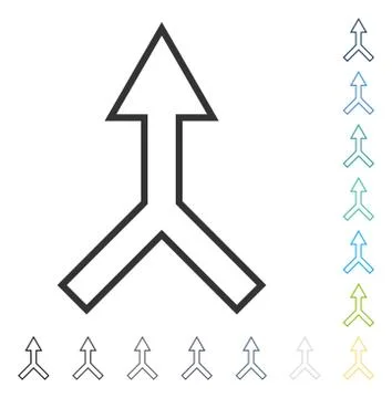 Unite Arrow Up Vector Icon Stock Illustration
