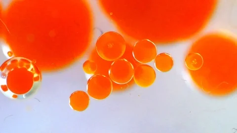 Unite of Orange Liquid Dots Stock Footage 125552507