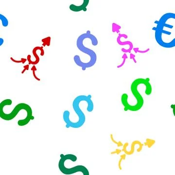 Unite Payments Flat Vector Seamless Pattern Illustrazione stock