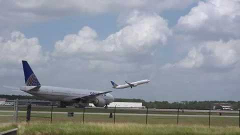 United Airlines Taking Off Stock Footage 270010597