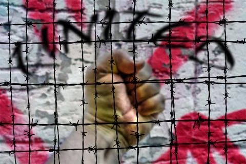 United and Barbwire concept Stock Illustration