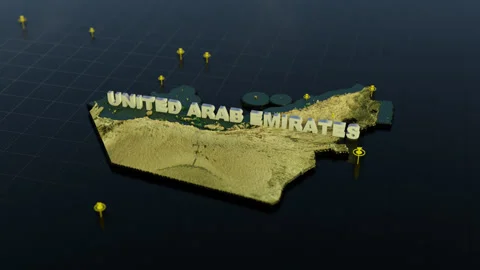 United Arab Emirates 3D Map With Animation Stock Footage 311335387