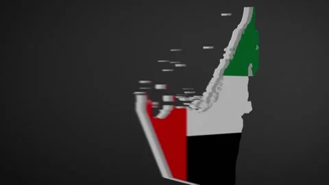 United Arab Emirates Border Map Intro Animation Stock Footage 205036423