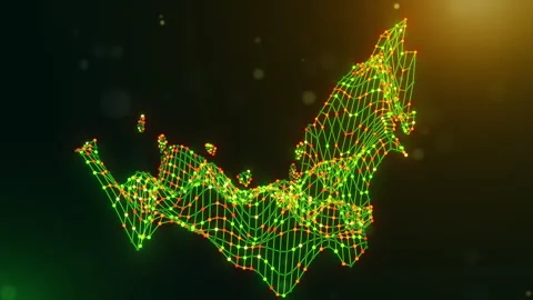 United Arab Emirates Connected Intelligence Network Map Reveal Motion Graphic Stock Footage 337932931