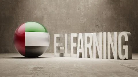 United Arab Emirates. E-Learning  Concept Stock Illustration