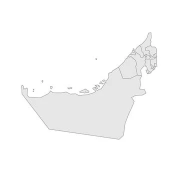 United Arab Emirates editable vector political map EPS Stock Illustration