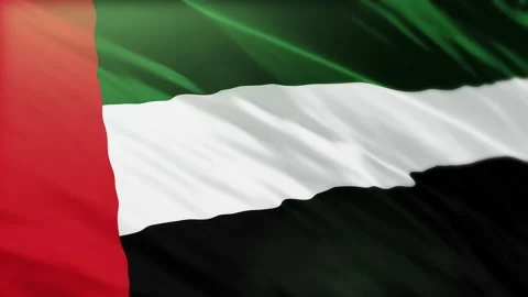 United Arab Emirates flag 3d waving realistic background Stock Footage 235771424