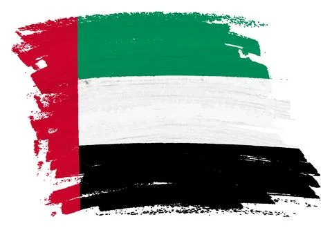 United Arab Emirates flag background paint splash 3d illustration Stock Illustration
