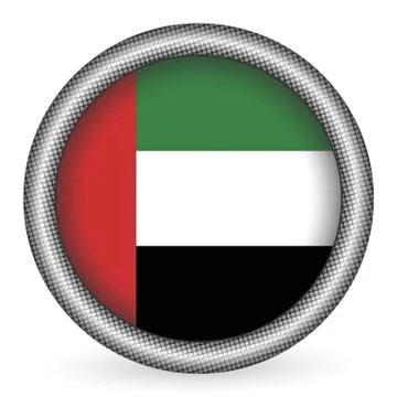 United arab emirates flag button Illustrazione stock