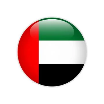 United Arab Emirates flag on button Stock Illustration