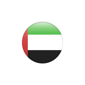 United Arab Emirates flag on button Stock Illustration