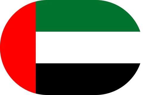 United Arab Emirates flag in flat oval design Stock Illustration