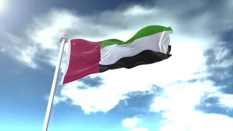 United Arab Emirates Flag Loop 4K Stock Footage 342789589
