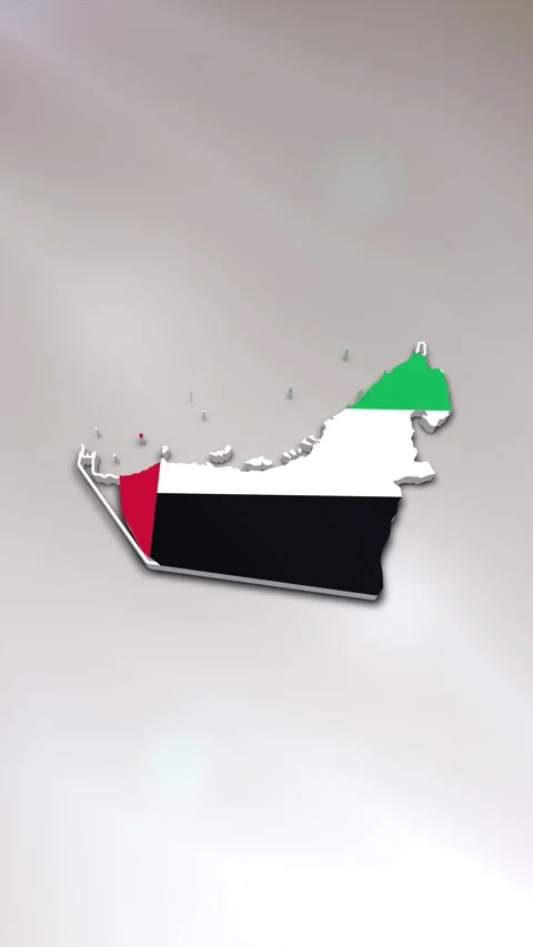 United Arab Emirates Flag on Map Stock Footage 278210100