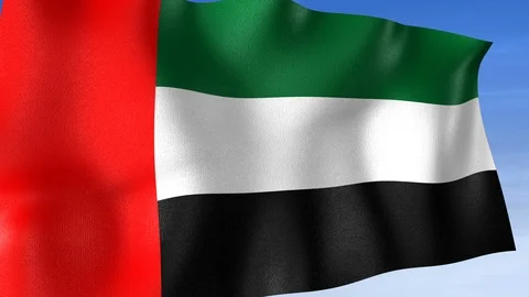 United Arab Emirates Flag - Set of 3 Angles with Masks [3WaveSeries] Stock Footage 102554271