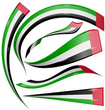 United arab emirates flag set isolated on white background Stock-Illustration