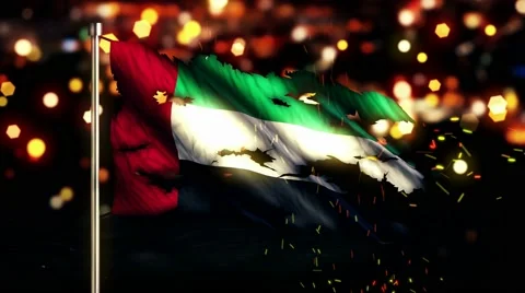 United Arab Emirates Flag Torn Burned War Freedom Loop Animation - 4K UHD Stock Footage 41621146