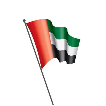 United Arab Emirates flag, vector illustration on a white background Stock Illustration
