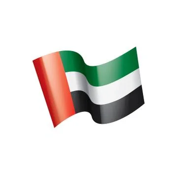 United Arab Emirates flag, vector illustration on a white background Stock Illustration