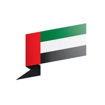 United Arab Emirates flag, vector illustration on a white background Stock Illustration