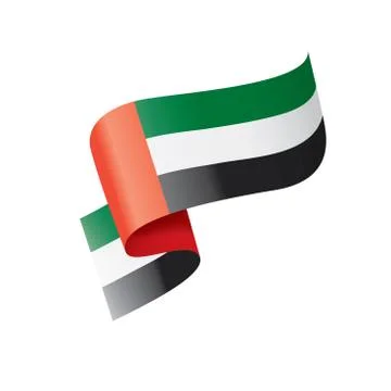 United Arab Emirates flag, vector illustration on a white background Stock Illustration
