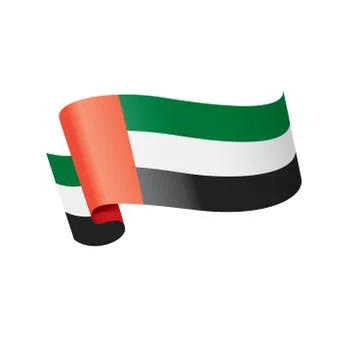 United Arab Emirates flag, vector illustration on a white background Stock Illustration