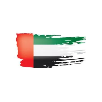 United Arab Emirates flag, vector illustration on a white background. Stock Illustration