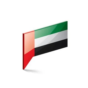 United Arab Emirates flag, vector illustration on a white background Stock Illustration