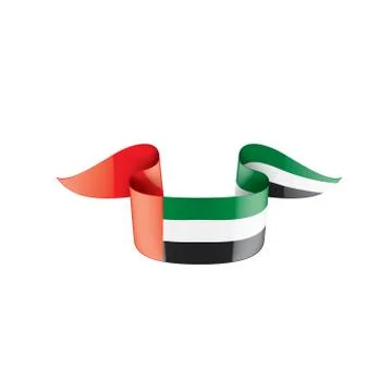 United Arab Emirates flag, vector illustration on a white background Stock Illustration