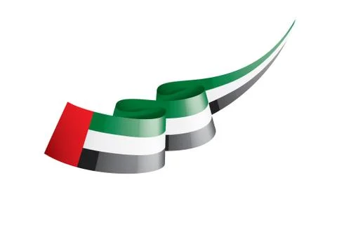 United Arab Emirates flag, vector illustration on a white background Stock Illustration