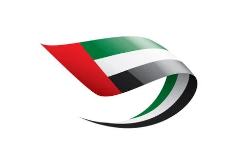 United Arab Emirates flag, vector illustration on a white background Stock Illustration