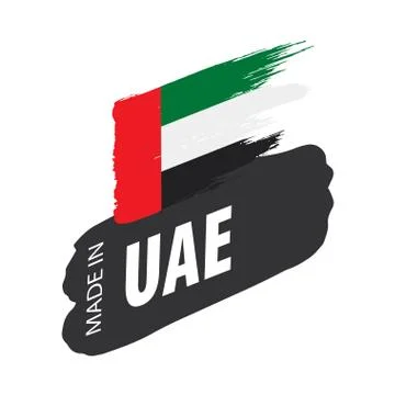 United Arab Emirates flag, vector illustration on a white background Stock Illustration
