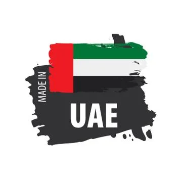 United Arab Emirates flag, vector illustration on a white background Stock Illustration