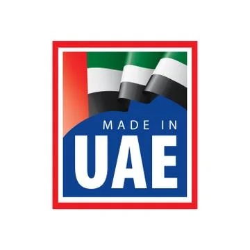 United Arab Emirates flag, vector illustration on a white background Stock Illustration
