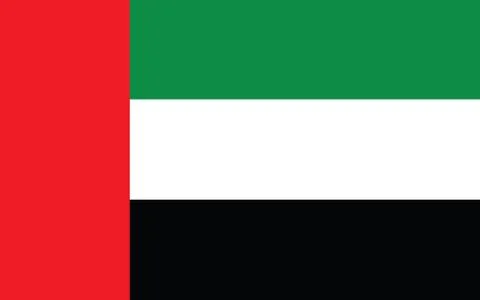 United Arab Emirates flag vector graphic. Rectangle Emirati flag illustration Stock Illustration