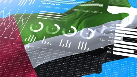 United Arab Emirates informational analysis reports and financial data Stock Footage 127518166