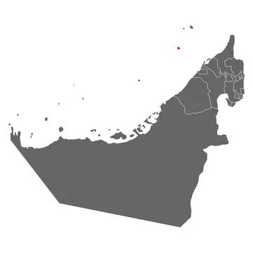 United arab emirates map claimed by Sharjah, geography blank concept, backgro Stock Illustration