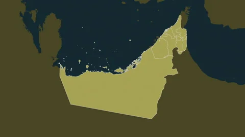 United Arab Emirates map - drive. Regions. Pattern. Video stock 178495617