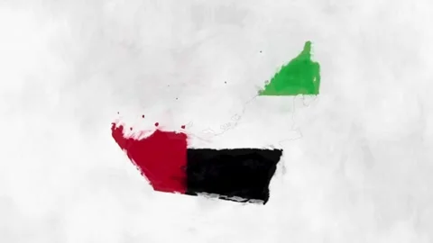 United Arab Emirates Map Flag Drawing Animation Stock Footage 279407907