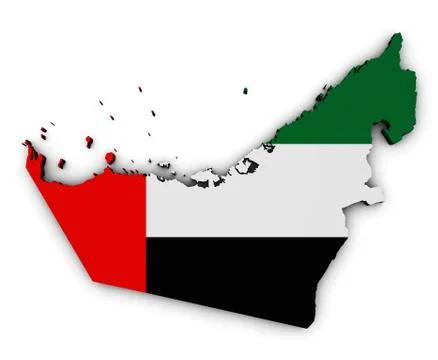 United Arab Emirates Map Flag Shape Stock Illustration