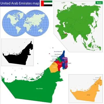 United Arab Emirates map Stock Illustration