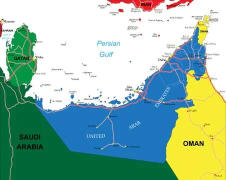 United Arab Emirates map Stock Illustration
