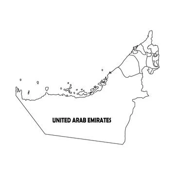 United Arab Emirates map Stock Illustration