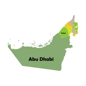 United Arab Emirates map Stock Illustration