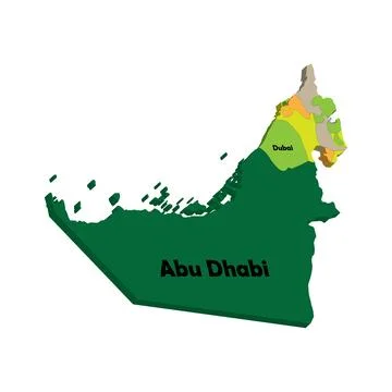 United Arab Emirates map Stock Illustration