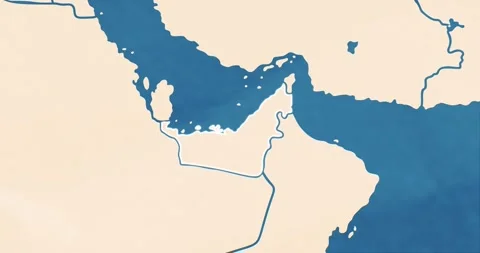 A united arab emirates map with most important cities and frontier lines 스톡 동영상 337432632