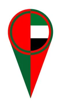 United Arab Emirates Map Pointer Location Flag Stock Illustration