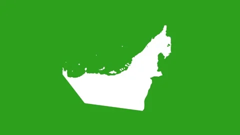 United Arab Emirates Map Showing All Regions Isolated Green Screen Animation 4K Stock-Footage 331350979