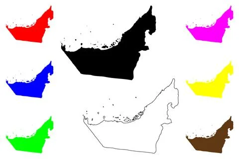 United Arab Emirates map vector illustration, scribble sketch UAE Ilustración de archivo